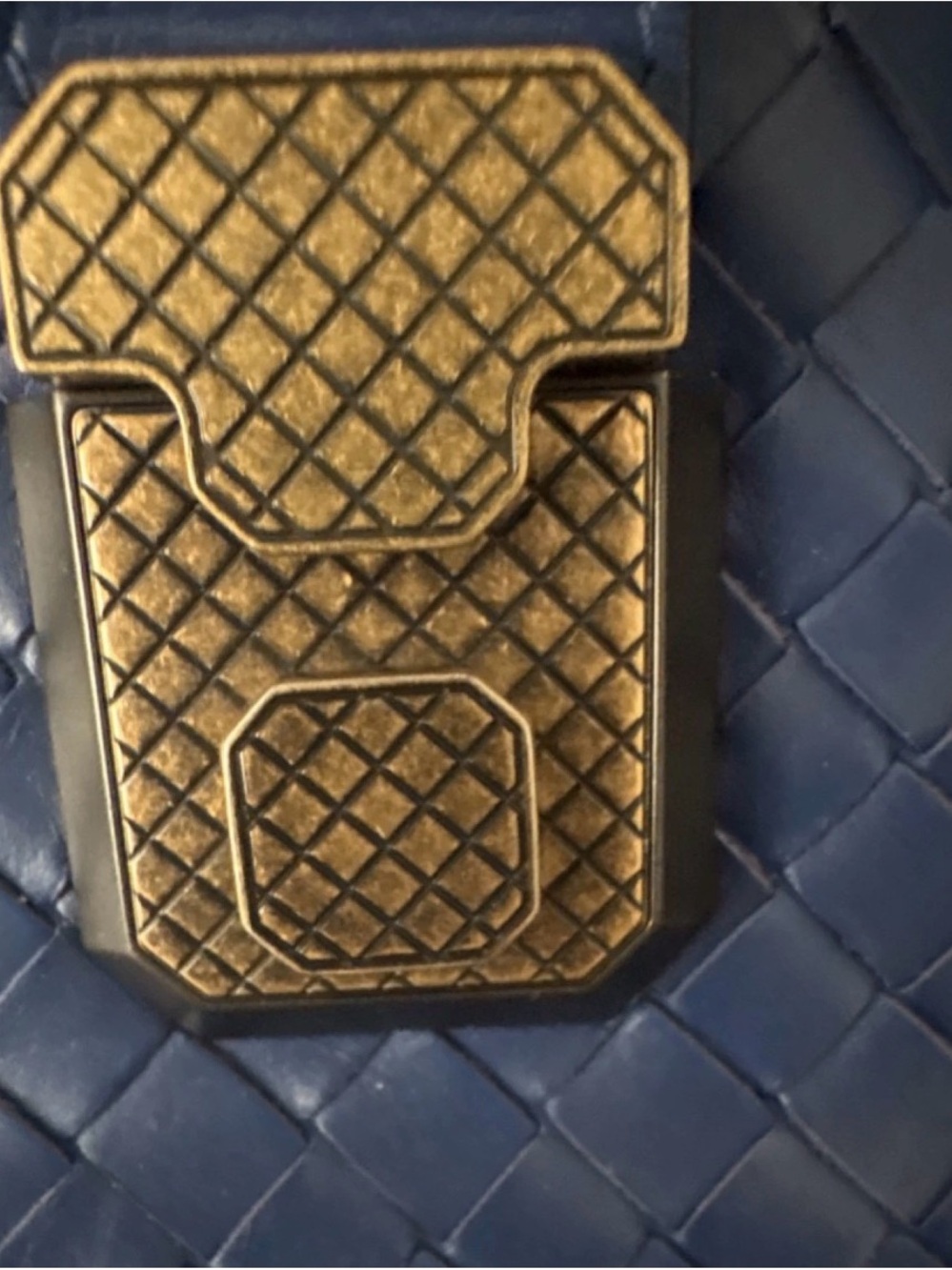 Bottega Veneta Intrecciato Leather Satchel in Navy Blue - Picture 9 of 13